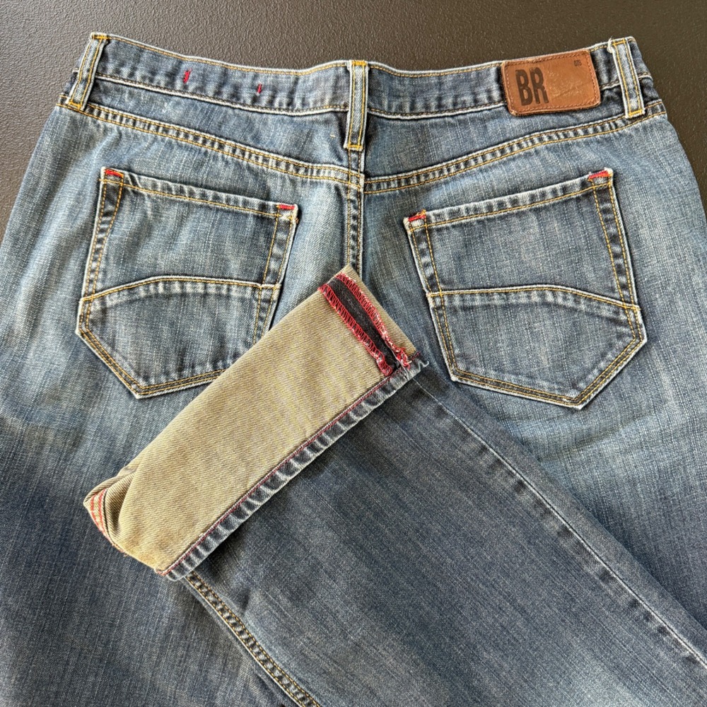 Banana Republic Selvage Jeans Men's 34x34 Blue Limited Edition Wide Leg Y2K
